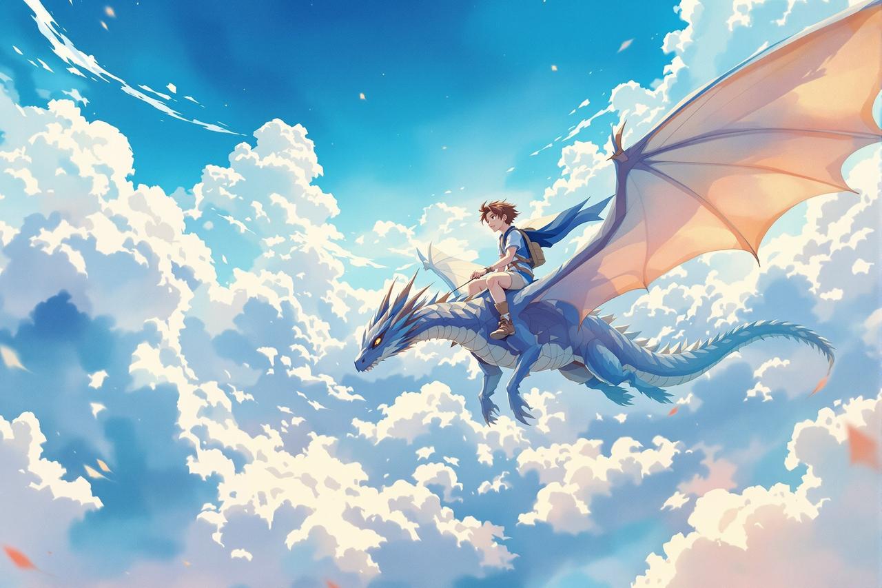 哈哈漫画高能追番：青空之下 - 少年与龙的天空冒险